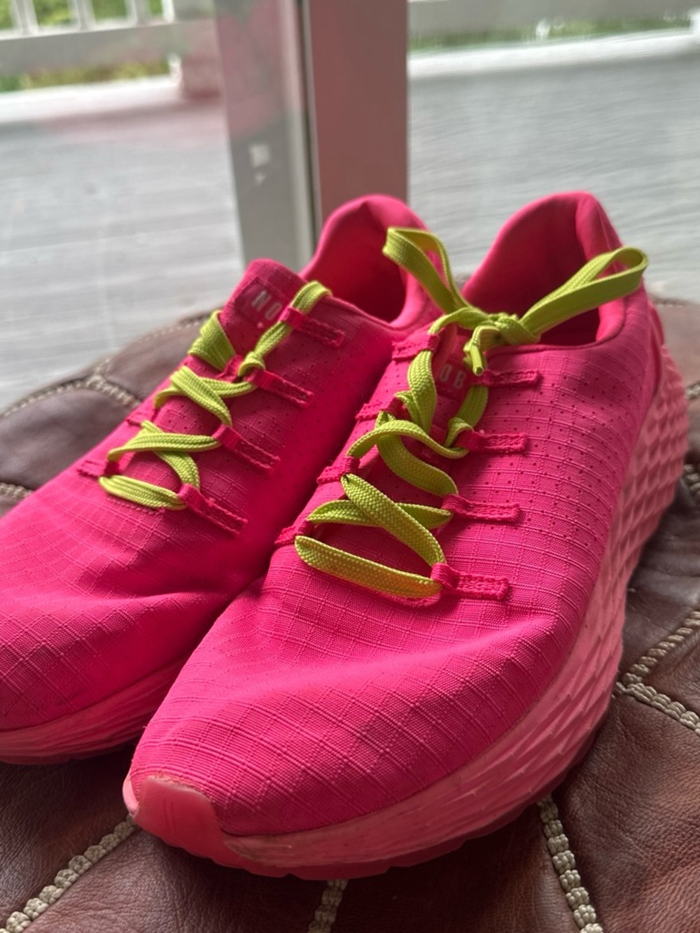 Women’s Hot Pink Athletic Sneakers with Lime Laces